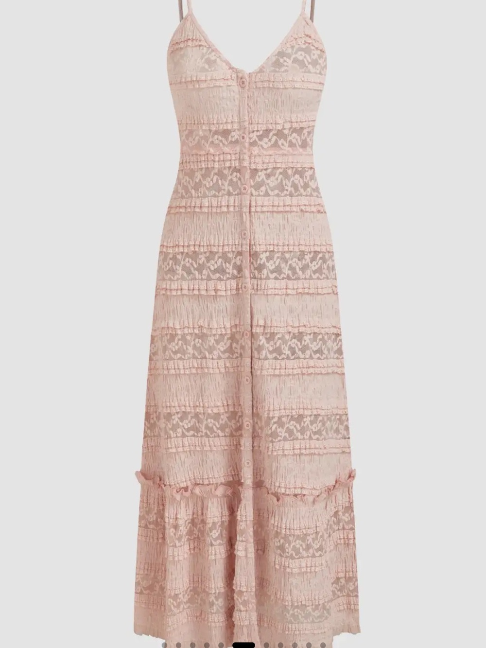 Tiered Lace Maxi Dress in Blush Pink